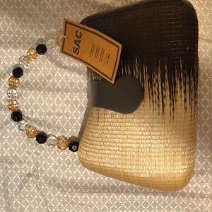 Stylish Black and Tan Shoulder Bag